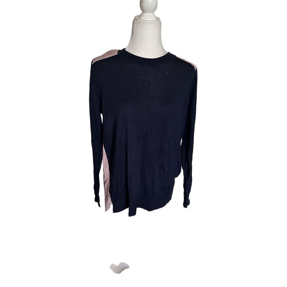 J. Crew Factory Black and Pink Crew Neck Sweater